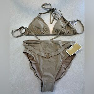 Michael Kors Women's Taupe Bikini Set Size Large NWT